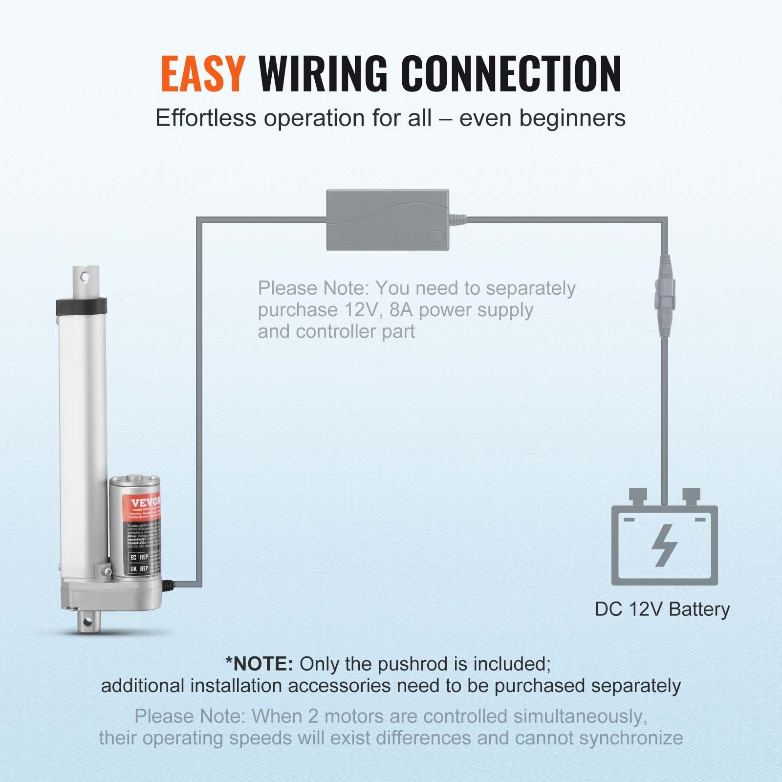 Fuel & Exhaust: VEVOR Linear Actuator 12V 6Inch 0.55"/s High Speed 220lbs/1000N IP54 Protection