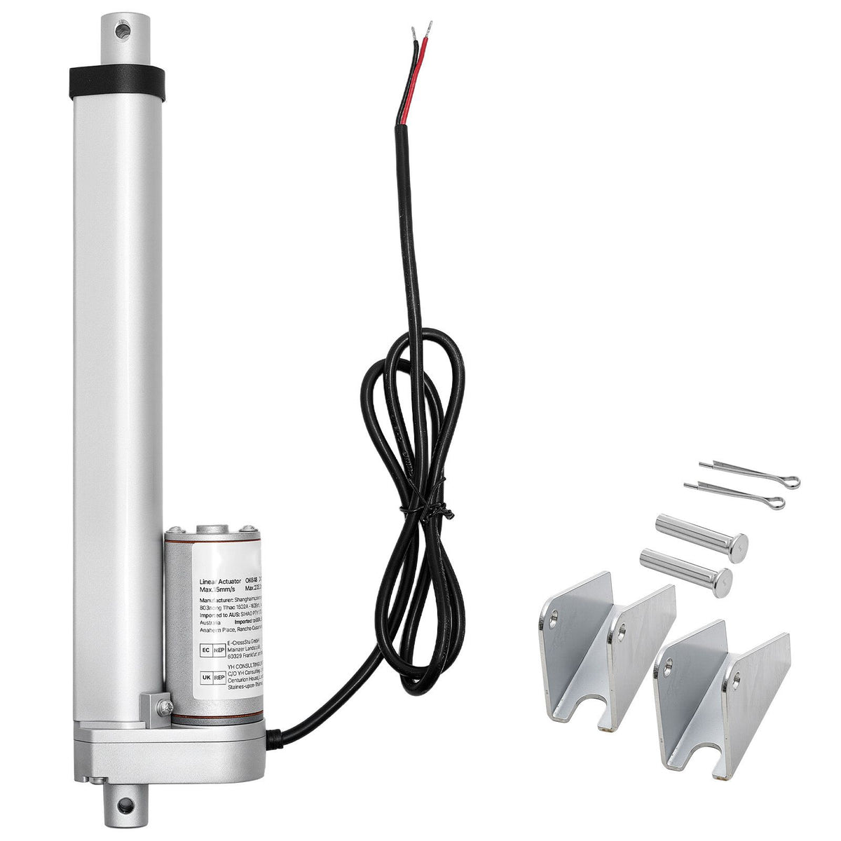 12V Linear Actuator, 203.2mm Stroke 15mm/s High-Speed 1000N Linear Motion Actuator - with IP54 Protection & Mounting Bracket for Lift Desk, Recliner Chairs, Window Door Opener