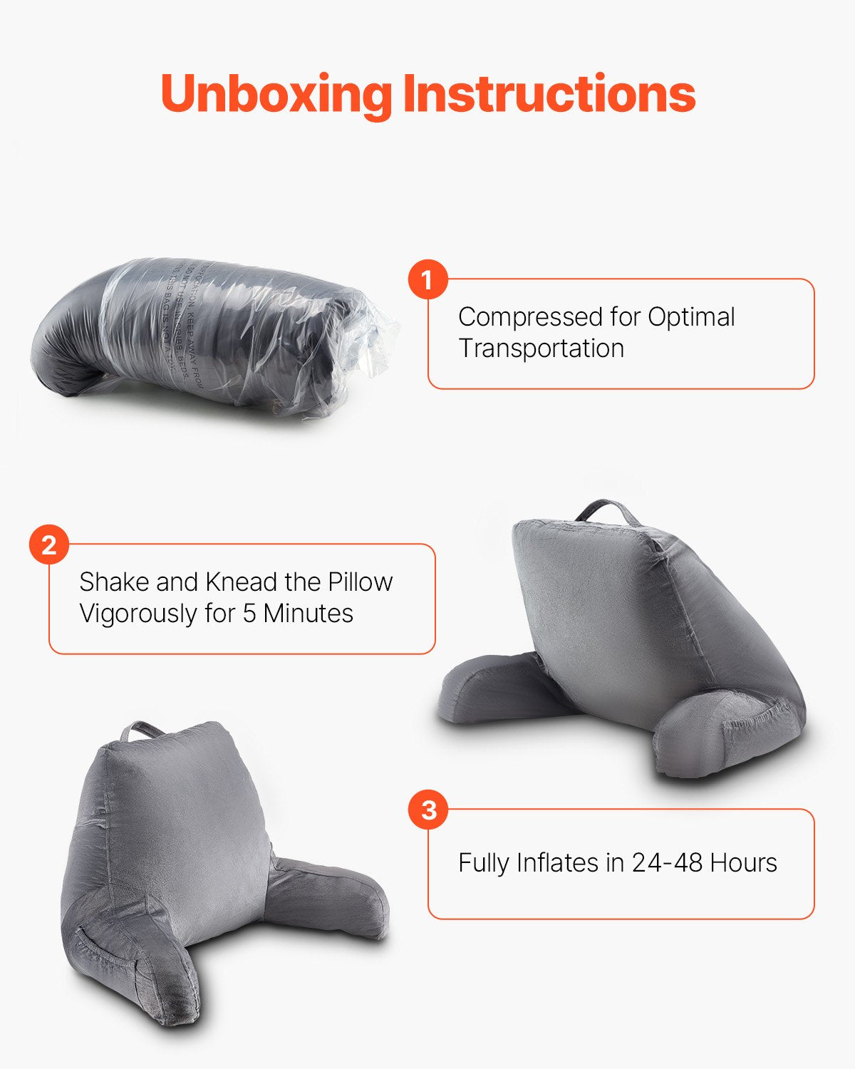 Pillows: VEVOR Reading Pillow Standard Size Bed Pillow with Shredded Memory Foam Washable