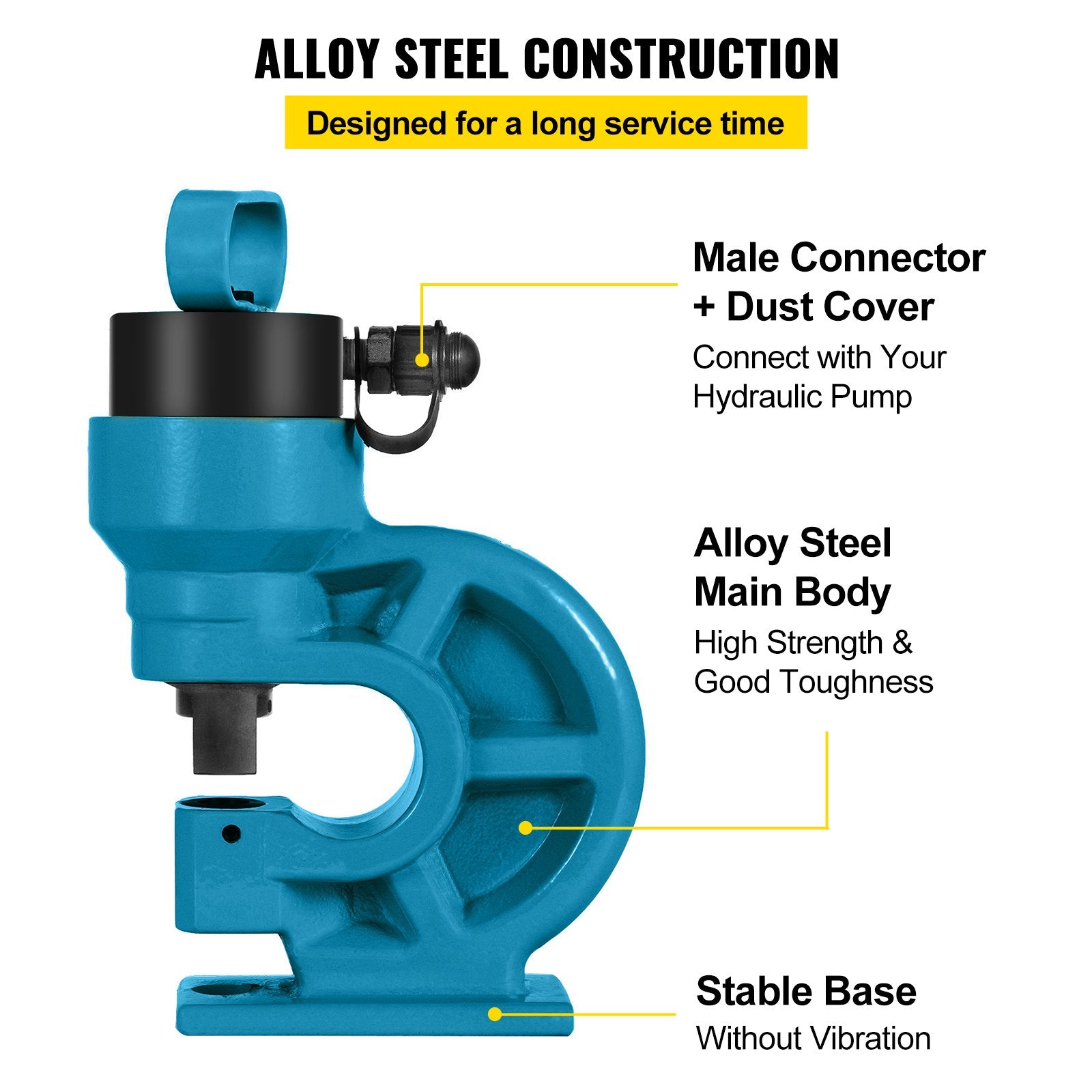 Building Materials: VEVOR CH-60 Hydraulic Hole Punching Tool 31T Hole Digger Force Puncher Smooth Hole Puncher for Iron Plate Copper Bar Aluminum Stainless Steel