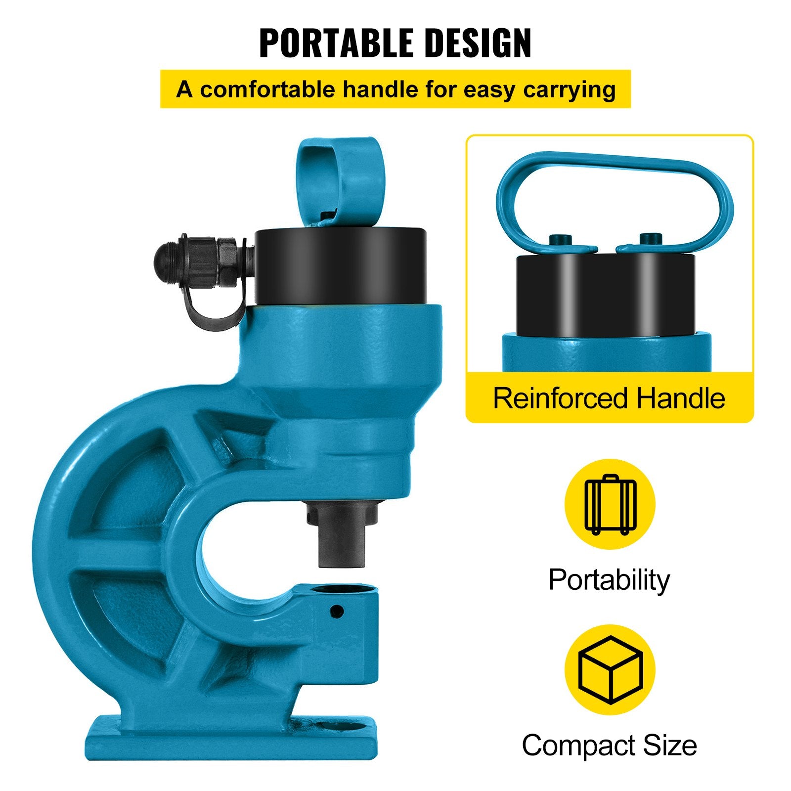 Building Materials: VEVOR CH-60 Hydraulic Hole Punching Tool 31T Hole Digger Force Puncher Smooth Hole Puncher for Iron Plate Copper Bar Aluminum Stainless Steel