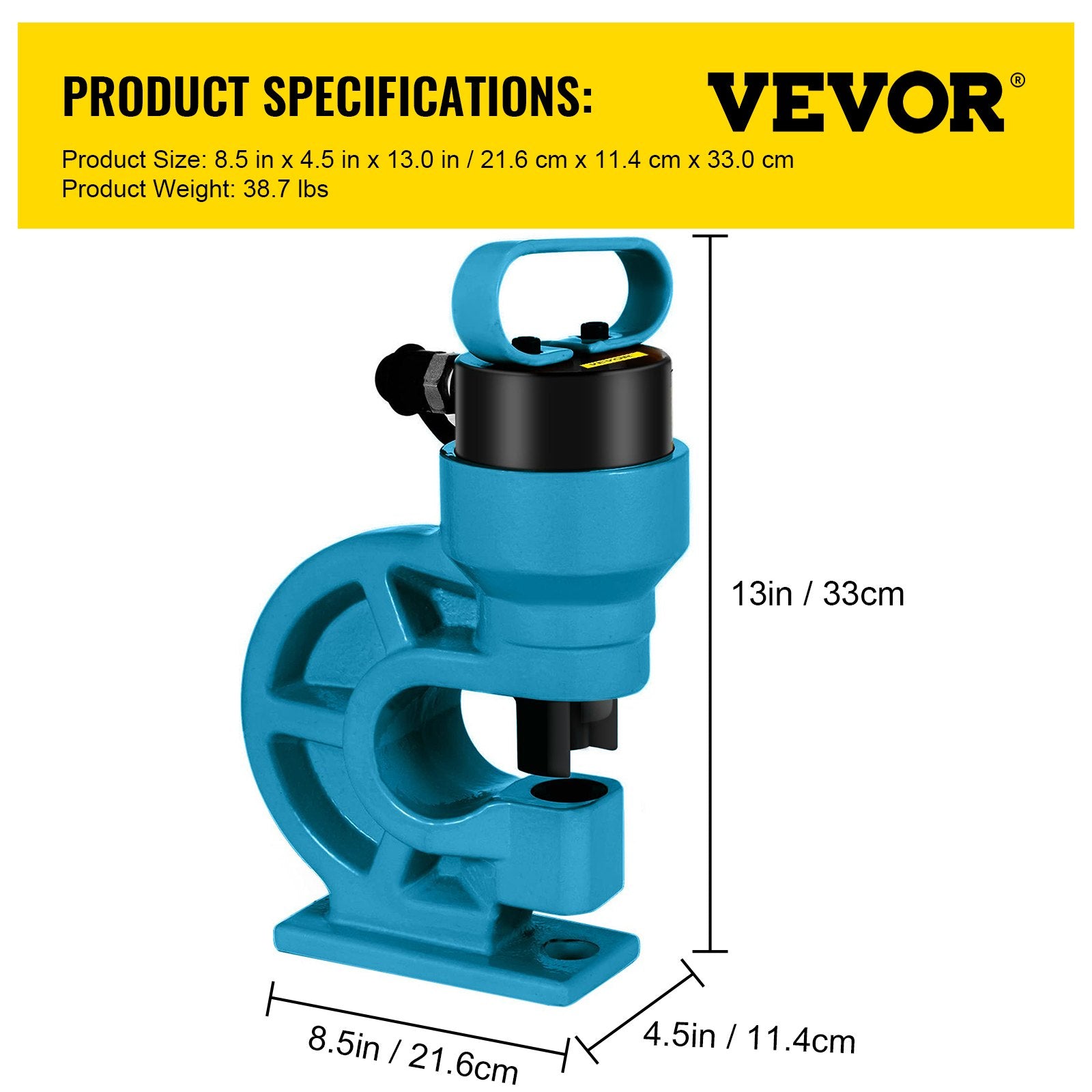 Building Materials: VEVOR CH-60 Hydraulic Hole Punching Tool 31T Hole Digger Force Puncher Smooth Hole Puncher for Iron Plate Copper Bar Aluminum Stainless Steel
