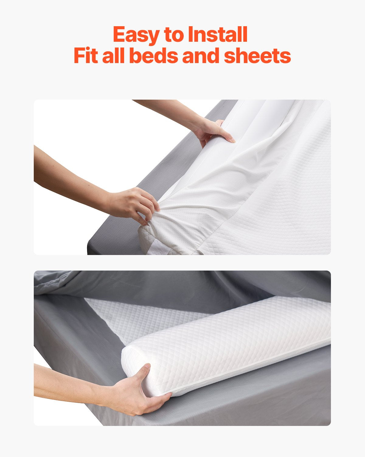Restraints: VEVOR Bed Bumper for Toddlers, 52-inch Inflatable Bed Guard Rail with Safety Flap, 2-Pack Toddler Bedrail Bumpers with Non-Slip Bottom & Machine-Washable Cover for Twin, Full, Queen and King Beds