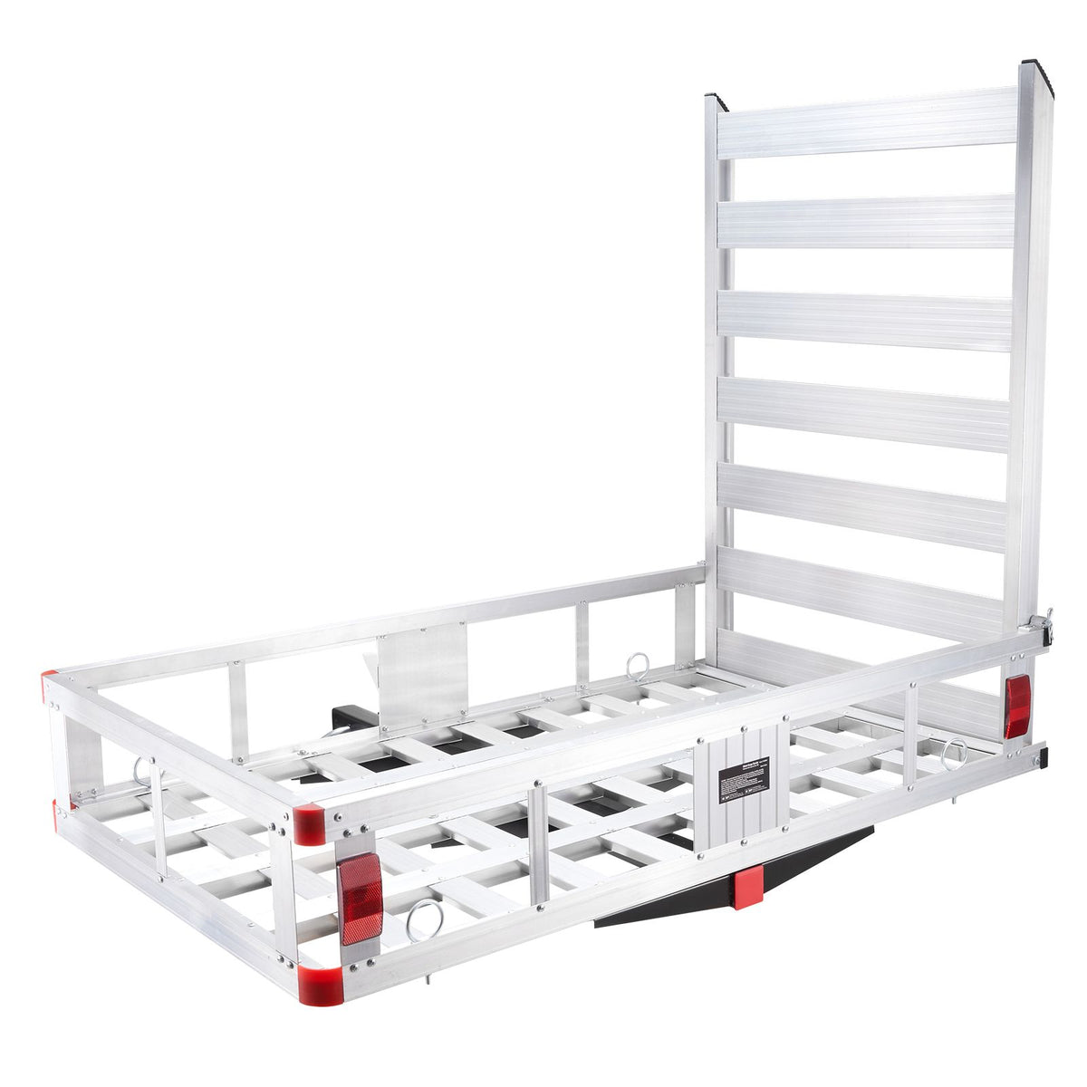 50 x 29.5 x 8.7 in Hitch Cargo Carrier, 500lb Capacity Trailer Hitch Mount Aluminum Cargo Basket with Folding Ramp, Luggage Carrier Rack Fits 2" Hitch Receiver for SUV Truck Pickup Camping