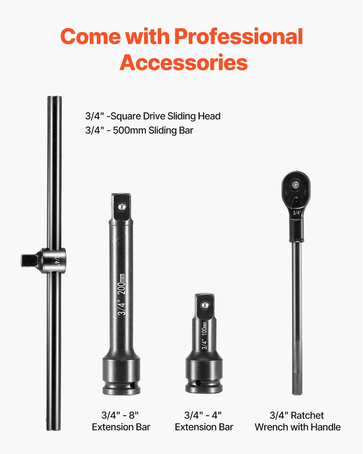 Automotive Repair & Speciality Tools: Impact Socket Set 3/4 Inches 27 Piece SAE 7/8 to 2 Inches and Metric 22 to 50 mm