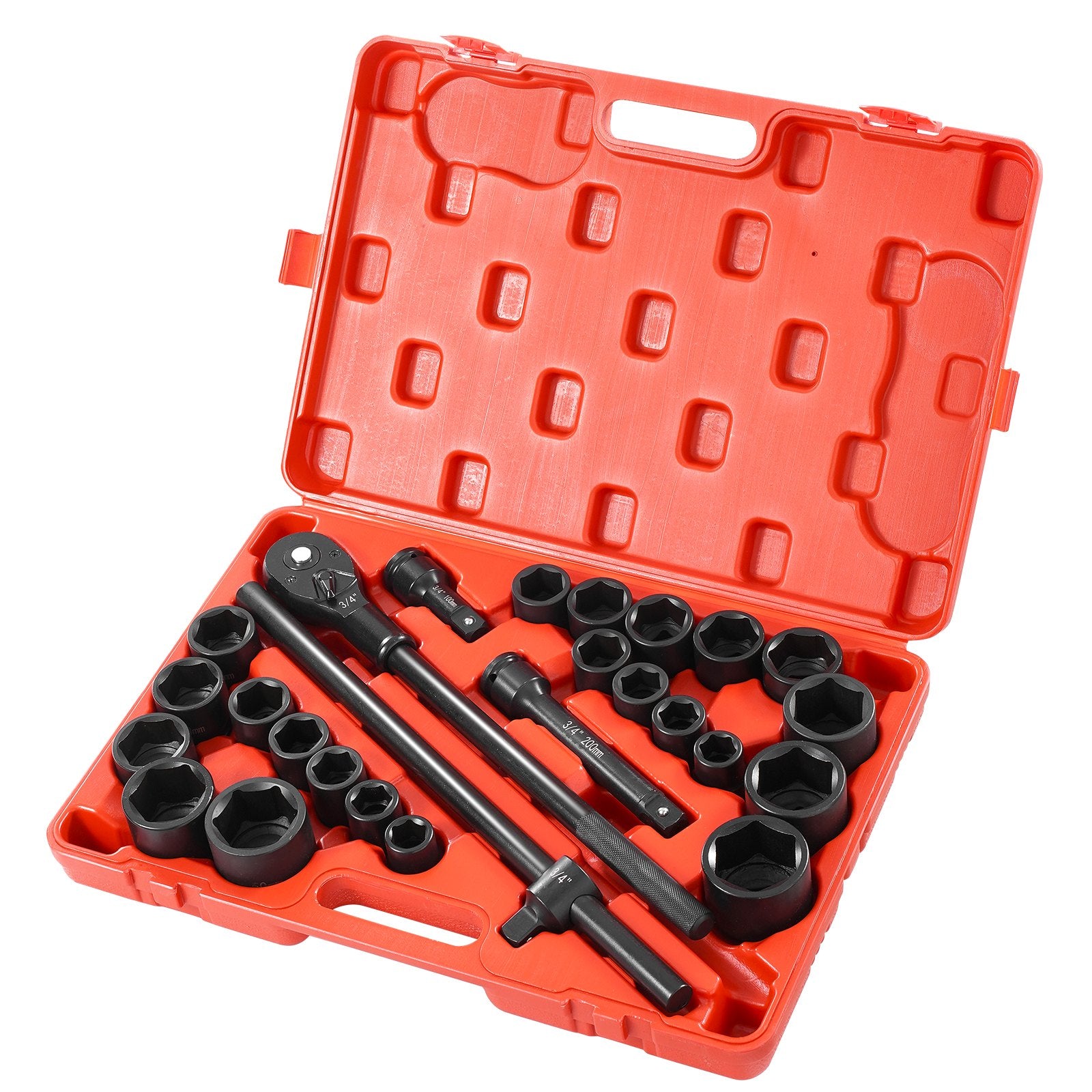Automotive Repair & Speciality Tools: Impact Socket Set 3/4 Inches 27 Piece SAE 7/8 to 2 Inches and Metric 22 to 50 mm