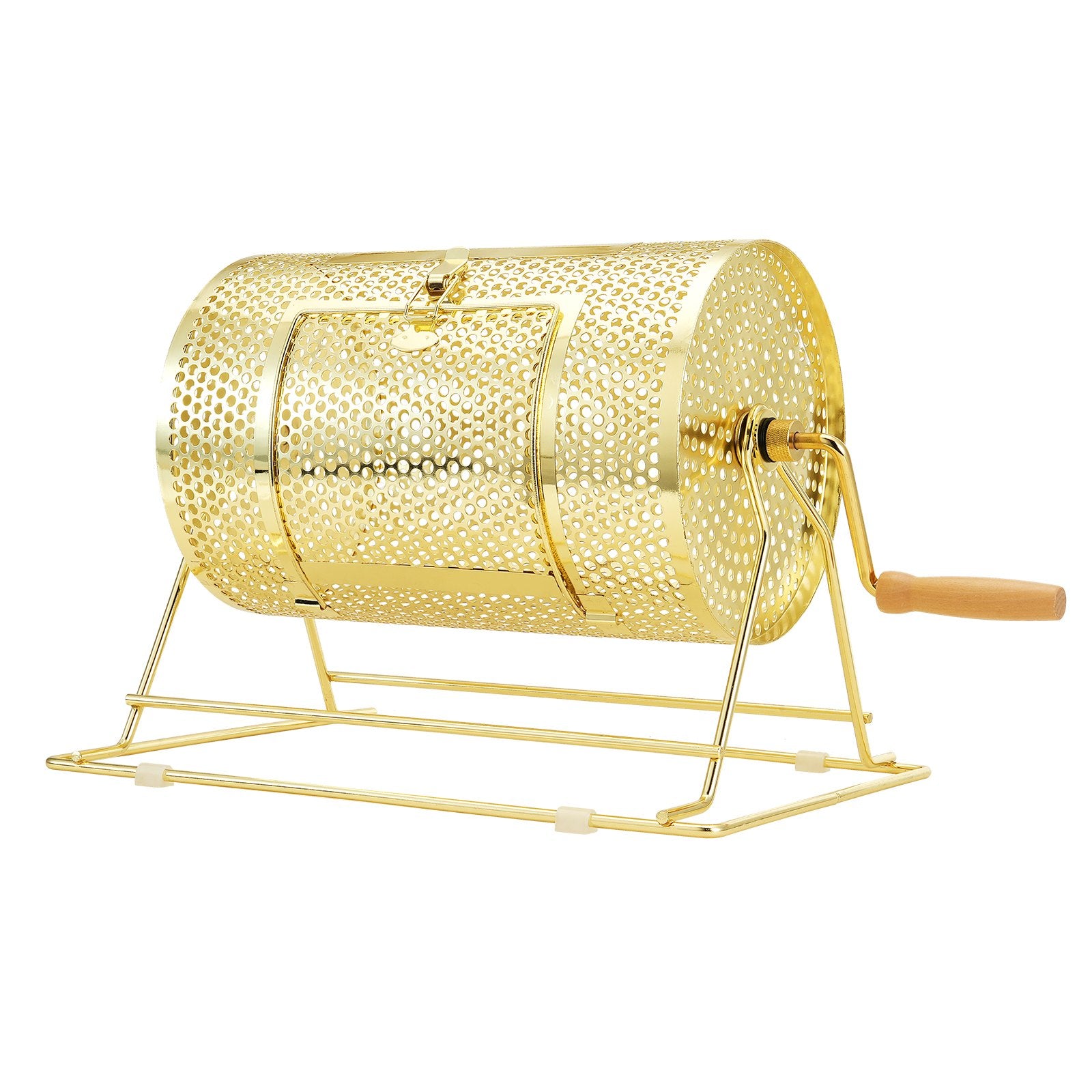 Board Games: VEVOR Raffle Drum, 11.6 x Ø7.48 inch Brass Plated Raffle Ticket Spinning Cage, Holds 2500 Tickets or 100 Ping Pong Balls, Metal Lottery Spinning Drawing with Wooden Turning Handle, for Bingo Ballot Pa