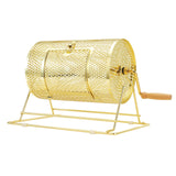 Board Games: VEVOR Raffle Drum, 11.6 x Ø7.48 inch Brass Plated Raffle Ticket Spinning Cage, Holds 2500 Tickets or 100 Ping Pong Balls, Metal Lottery Spinning Drawing with Wooden Turning Handle, for Bingo Ballot Pa