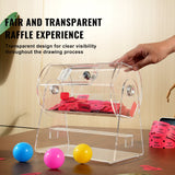 Board Games: VEVOR Acrylic Raffle Drum, Holds 2500 Tickets or 100 Raffle Balls, Professional Raffle Ticket Spinning Cage with 2 Keys, Transparent Lottery Spinning Drawing, Raffle Ticket Box for Lottery Games Bingo