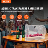 Card Games: VEVOR Acrylic Raffle Drum, Holds 5000 Tickets or 200 Raffle Balls, Professional Raffle Ticket Spinning Cage with 2 Keys, Transparent Lottery Spinning Drawing, Raffle Ticket Box for Lottery Games Bingo