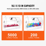 Card Games: VEVOR Acrylic Raffle Drum, Holds 5000 Tickets or 200 Raffle Balls, Professional Raffle Ticket Spinning Cage with 2 Keys, Transparent Lottery Spinning Drawing, Raffle Ticket Box for Lottery Games Bingo
