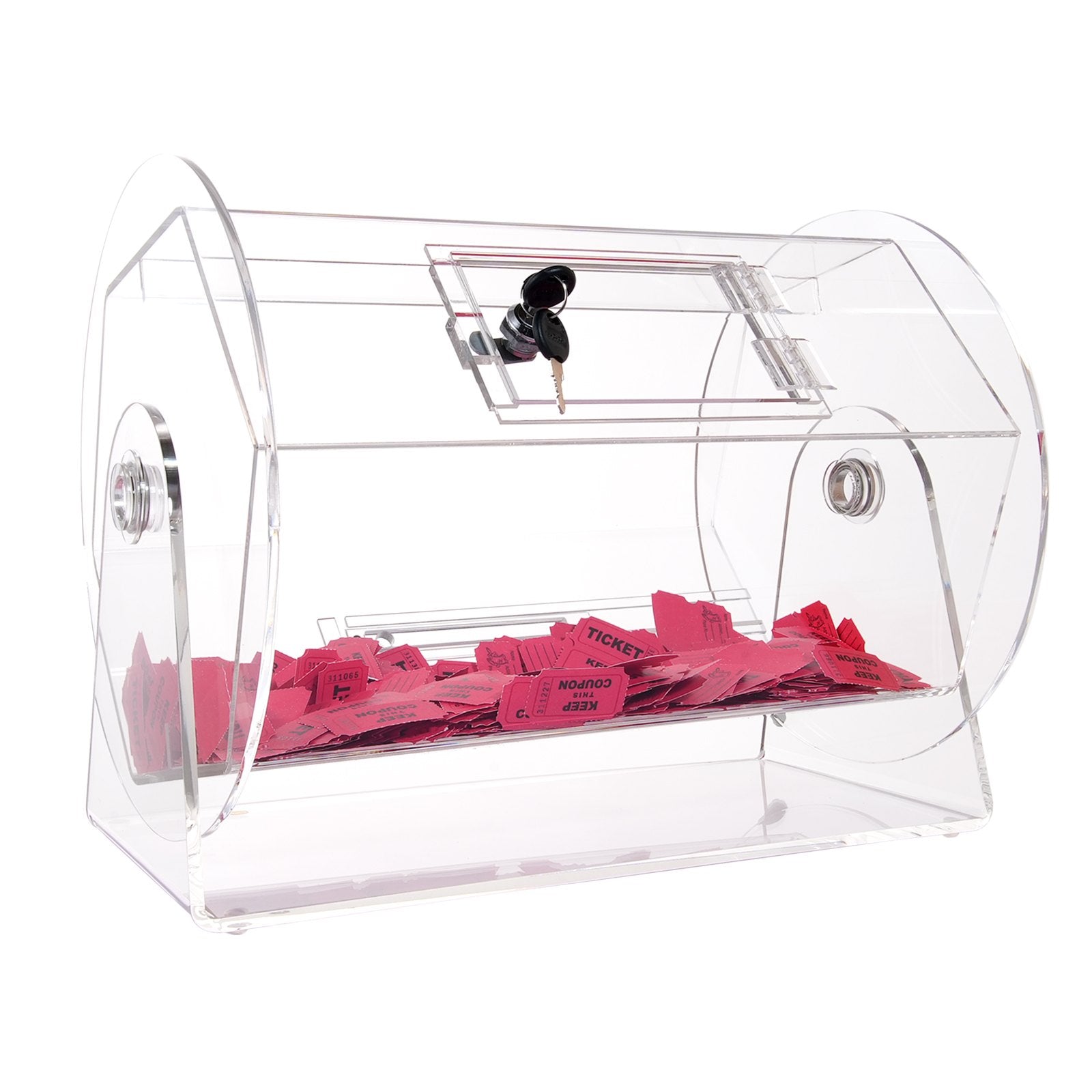 Card Games: VEVOR Acrylic Raffle Drum, Holds 5000 Tickets or 200 Raffle Balls, Professional Raffle Ticket Spinning Cage with 2 Keys, Transparent Lottery Spinning Drawing, Raffle Ticket Box for Lottery Games Bingo