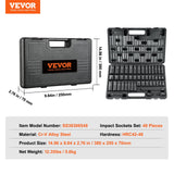 Work Safety Protective Equipment: VEVOR 3/8" Drive Impact Socket Set, 48 Piece Socket Set SAE （5/16" -3/4"） & Metric （8-22mm）6 Point Cr-V Drive Extension Bar Universal Joint & Power Drill Adapter Includes Storage Case