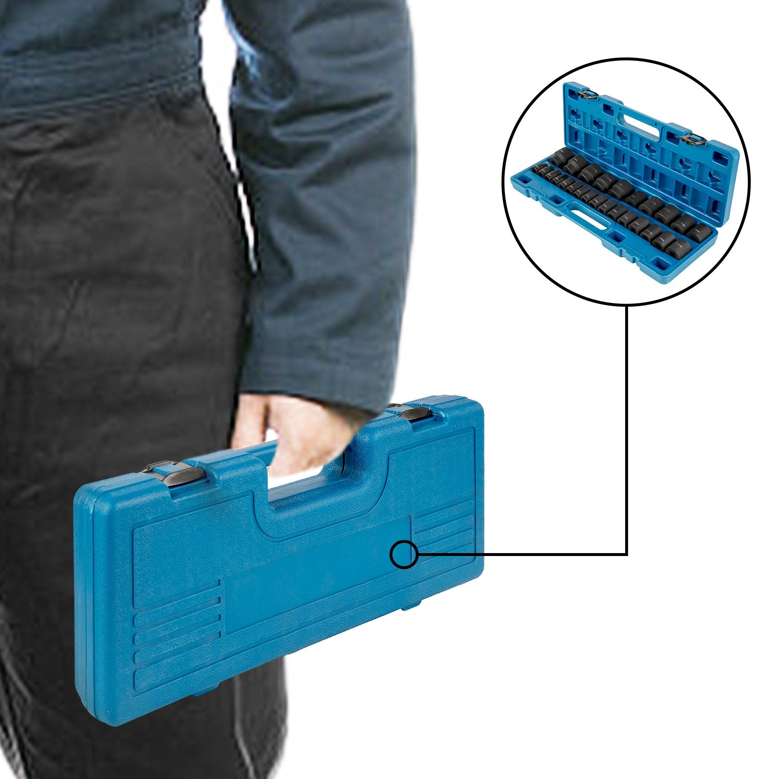 Tool Sockets: VEVOR Impact Sockets Set 1/2 Inch Drive 26PCS Standard Length Impact Set 6-Point