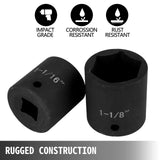Tool Sockets: VEVOR Impact Socket Set 1/2 Inches 19 Piece Impact Sockets, Standard Socket Assortment, 1/2 Inches Drive Socket Set Impact Standard SAE (3/8 Inches to 1-1/2 Inches) 6-point Hex Sockets