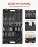 Tool Sockets: VEVOR Impact Socket Set 43 Piece Impact Sockets, Standard Socket Assortment, Drive Socket Set 6-Point Sockets Metric 9-30mm (Standard/Deep)