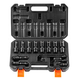 Tool Sockets: VEVOR 360 Degree Swivel Impact Sockets Set 14pcs 6-Point 3/8in Drive Socket Set