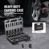 Tool Sockets: VEVOR 3/8" Drive Impact Socket Set, 14 Piece Shallow Socket Set Metric 7-20mm, 6 Point Cr-Mo Alloy Steel for Auto Repair, Easy-to-Read Size Markings, Rugged Construction, Includes Storage Case