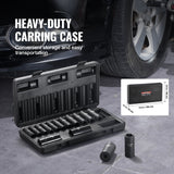 Tool Sockets: VEVOR 3/8" Drive Impact Socket Set, 15 Piece Deep Socket Set Metric 8-22mm, 6 Point Cr-Mo Alloy Steel for Auto Repair, Easy-to-Read Size Markings, Rugged Construction, Includes Storage Case