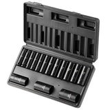 Tool Sockets: VEVOR 3/8" Drive Impact Socket Set, 15 Piece Deep Socket Set Metric 8-22mm, 6 Point Cr-Mo Alloy Steel for Auto Repair, Easy-to-Read Size Markings, Rugged Construction, Includes Storage Case