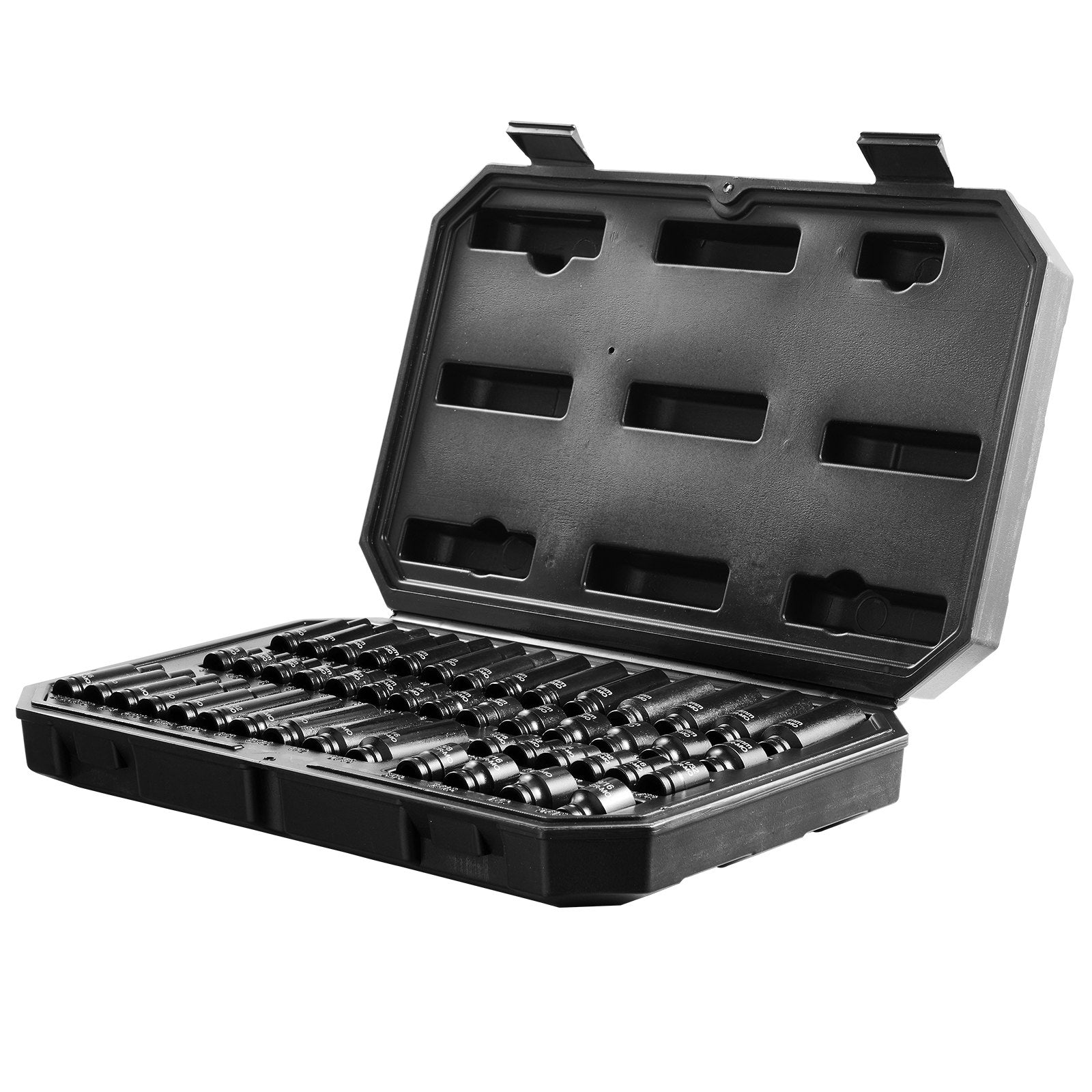 Tool Sockets: VEVOR Impact Sockets Set 48pcs 6-Point 1/4" Drive Bit Ratchet Tool Kit Case