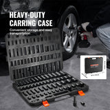 Tool Sockets: VEVOR Impact Sockets Set 59pcs 6-Point 3/8" & 1/2" Drive Bit Ratchet Tool Kit