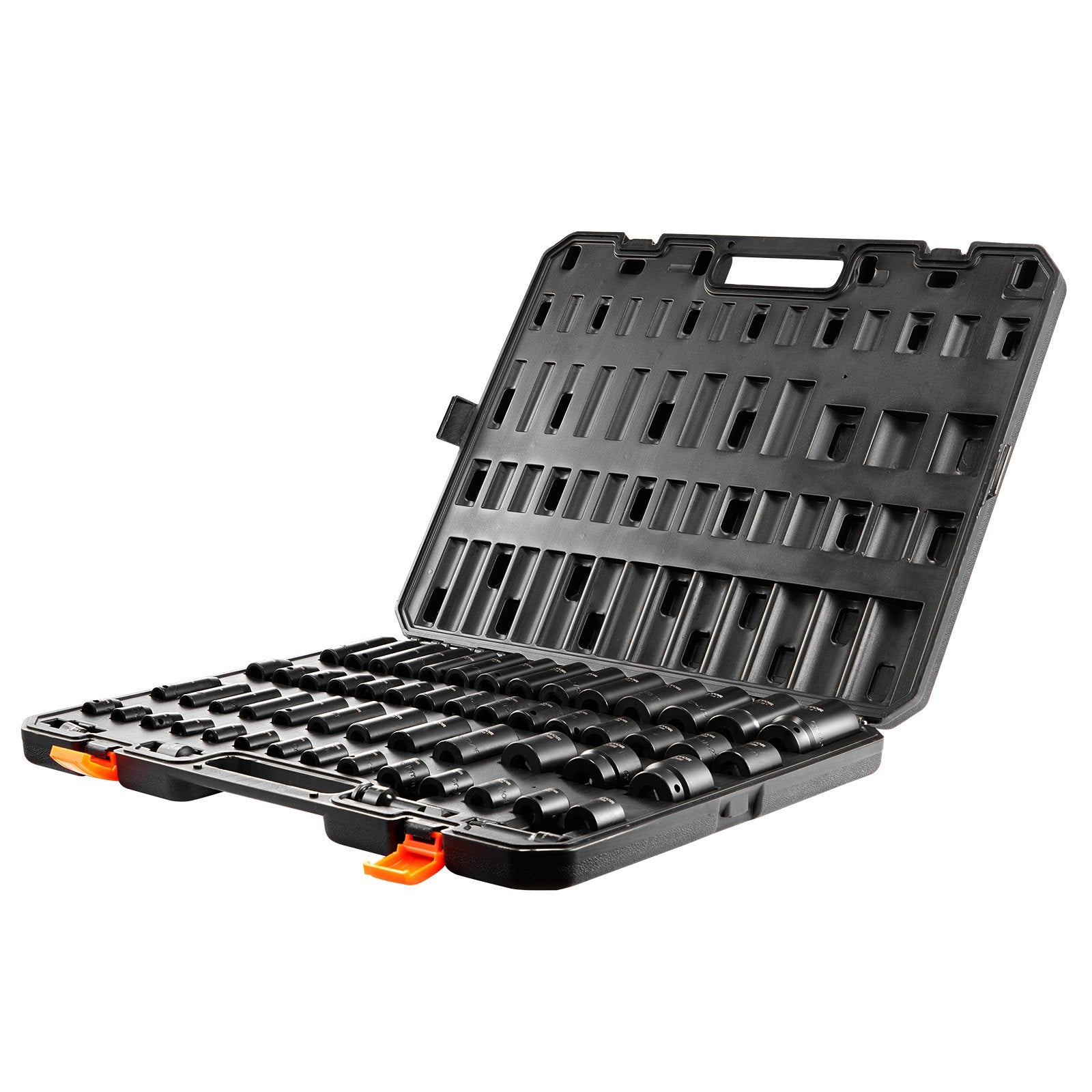 Tool Sockets: VEVOR Impact Sockets Set 59pcs 6-Point 3/8" & 1/2" Drive Bit Ratchet Tool Kit