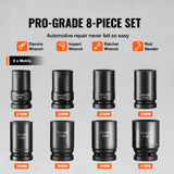Tool Sockets: VEVOR Impact Sockets Set 8pcs 6-Point 1" Drive Bit Ratchet Tool Kit Case