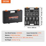 Tool Sockets: VEVOR Impact Sockets Set 8pcs 6-Point 1" Drive Bit Ratchet Tool Kit Case