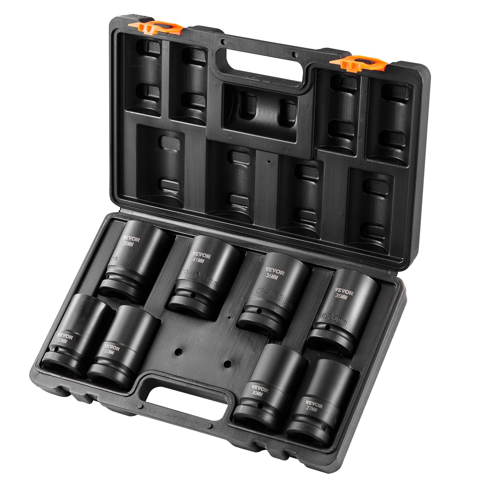 Tool Sockets: VEVOR Impact Sockets Set 8pcs 6-Point 1" Drive Bit Ratchet Tool Kit Case