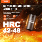 Tool Sockets: VEVOR Impact Sockets Set 29pcs 6-Point 3/8in Drive Bit Ratchet Tool Kit Case