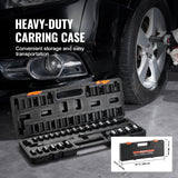 Tool Sockets: VEVOR Impact Sockets Set 29pcs 6-Point 3/8in Drive Bit Ratchet Tool Kit Case