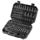 Tool Sockets: VEVOR 1/4" Drive Impact Socket Set, 55 Piece Deep & Shallow Socket Set SAE 5/32"-9/16" and Metric 4-15mm, 6 Point CR-V Alloy Steel for Auto Repair, Easy-to-Read Size Markings, Storage Case