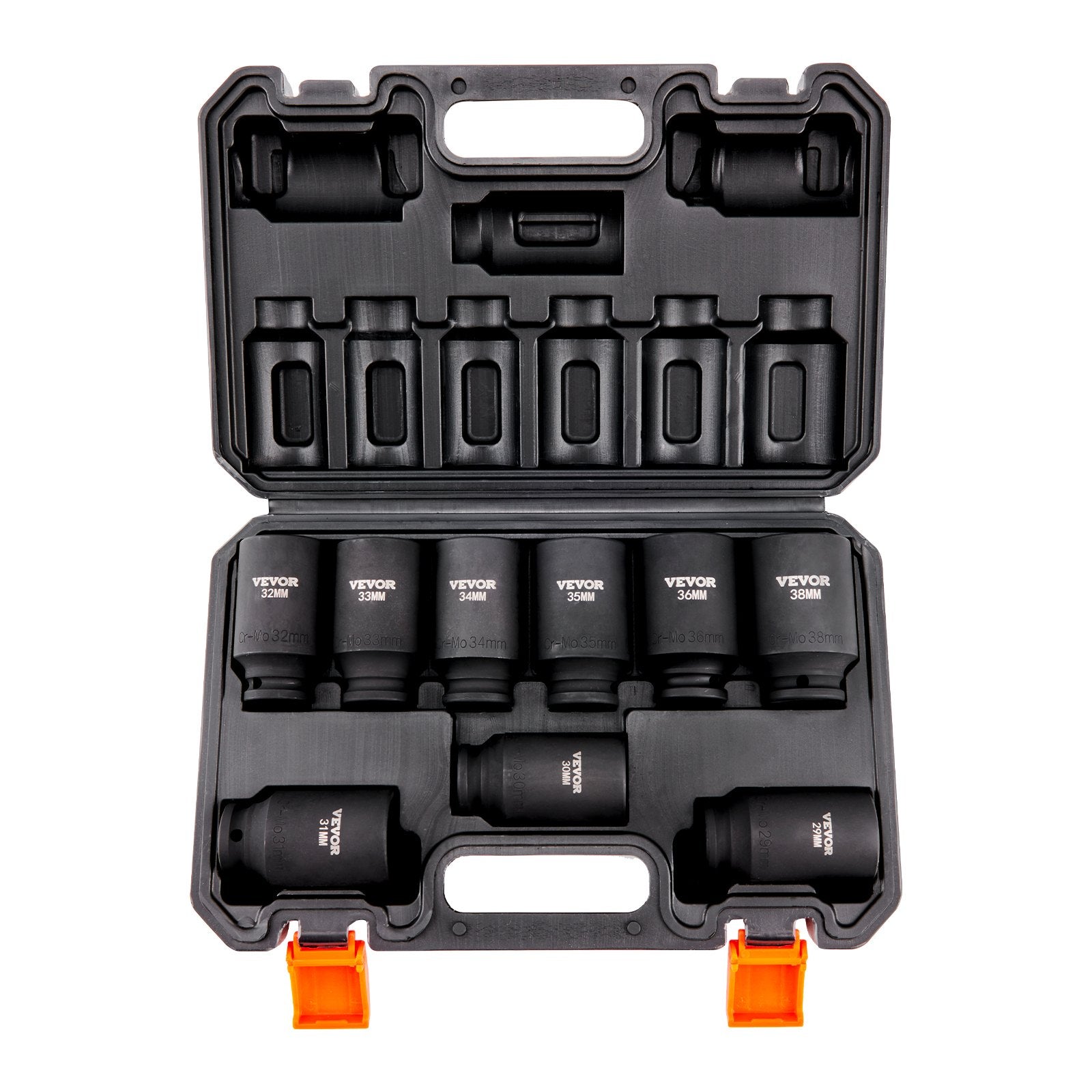 Tool Sockets: VEVOR Impact Sockets Set 9pcs 6-Point 1/2in Metric Drive Bit Ratchet Tool Kit