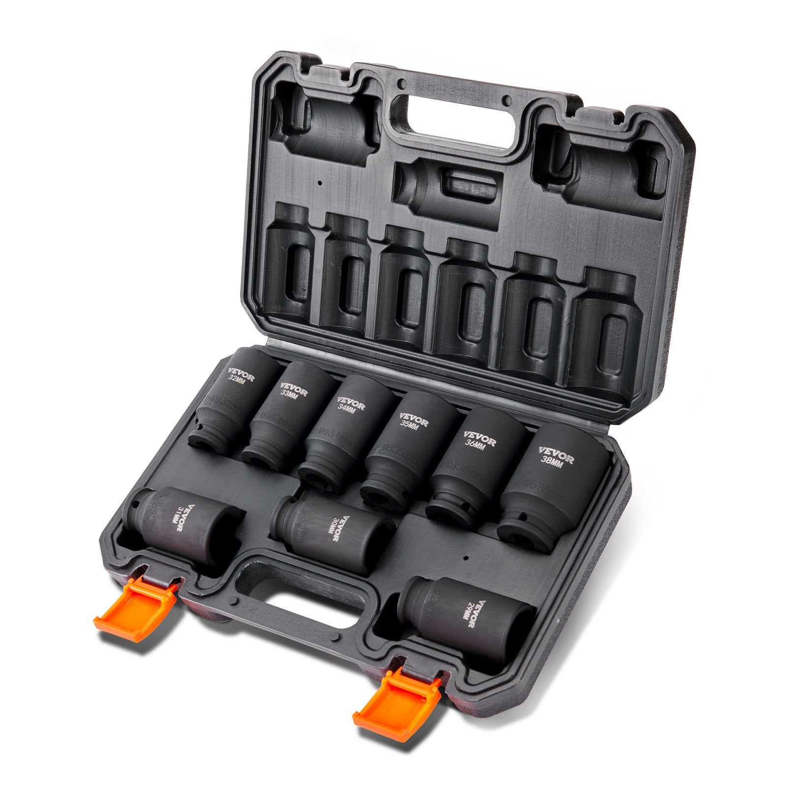 Tool Sockets: VEVOR Impact Sockets Set 9pcs 6-Point 1/2in Metric Drive Bit Ratchet Tool Kit