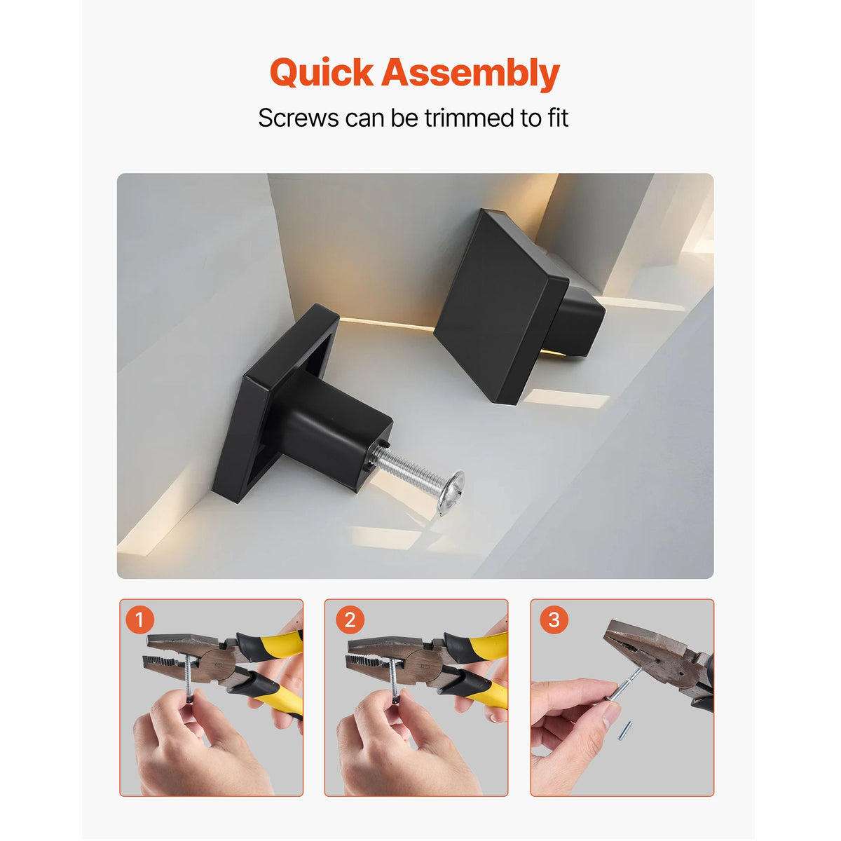 Cabinet Knobs, 10 Pack, 30 mm Black Zinc Alloy Drawer Pulls & Door Handles, Square Kitchen Solid Knobs Dresser Handles, Cupboard Hardware with Screws for Kitchen Bathroom Closet Cabinets Drawers