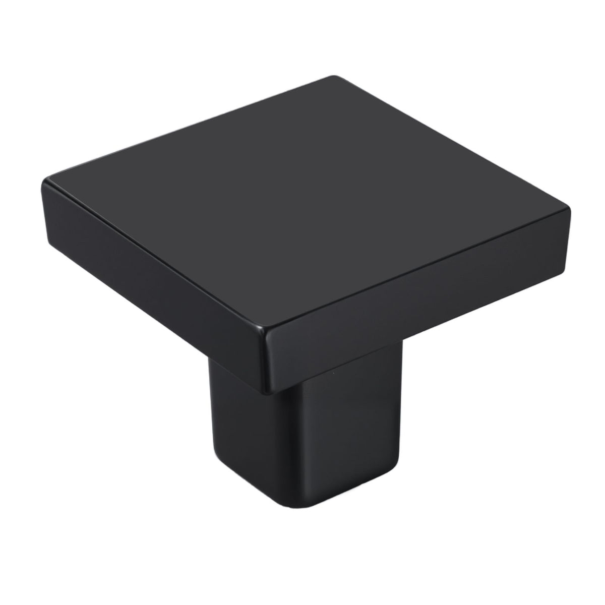 Cabinet Knobs, 10 Pack, 30 mm Black Zinc Alloy Drawer Pulls & Door Handles, Square Kitchen Solid Knobs Dresser Handles, Cupboard Hardware with Screws for Kitchen Bathroom Closet Cabinets Drawers