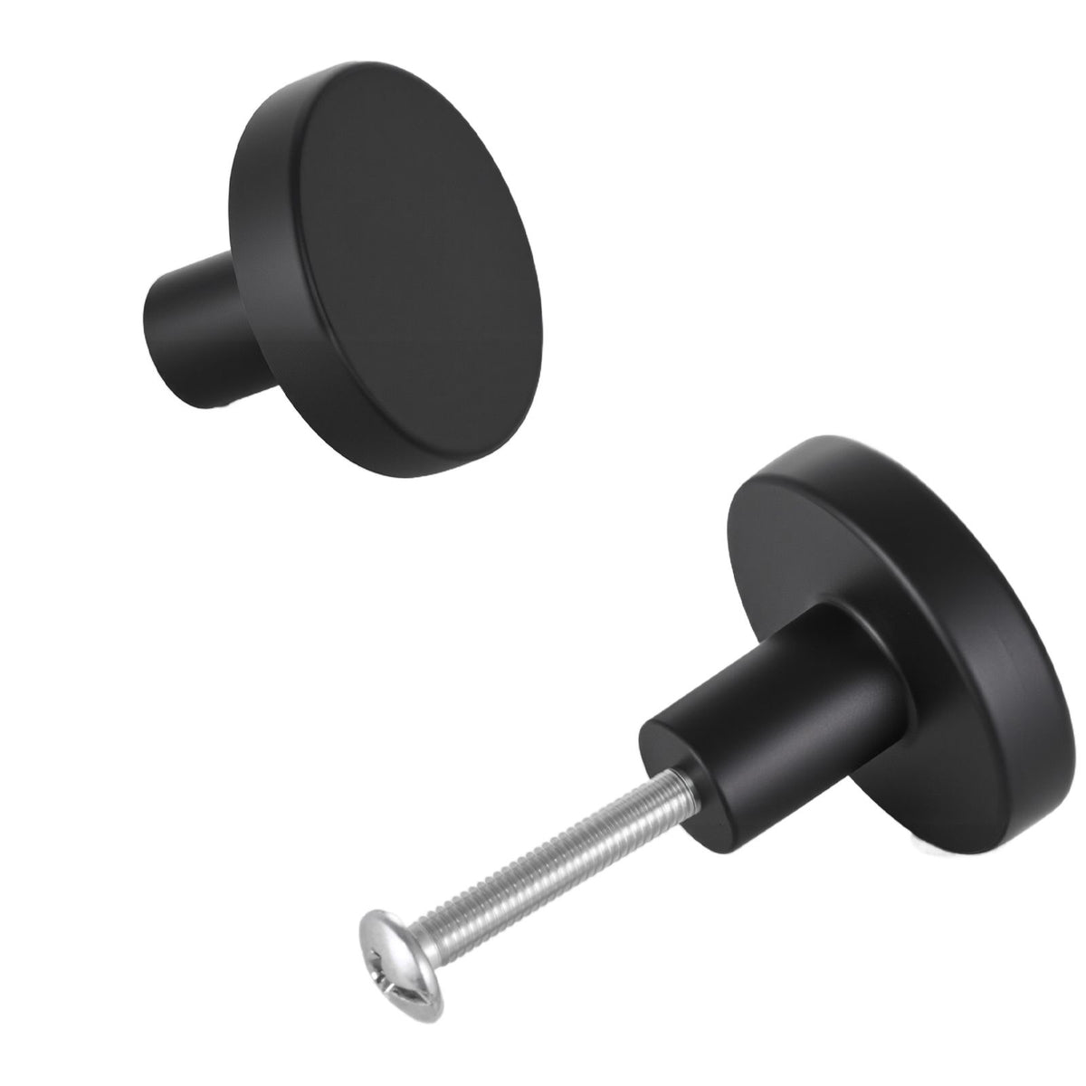 Cabinet Knobs, 10 Pack, 32 mm Black Zinc Alloy Drawer Pulls & Door Handles, Mushroom Kitchen Solid Knobs Dresser Handles, Cupboard Hardware with Screws for Bathroom Closet Cabinets and Drawers