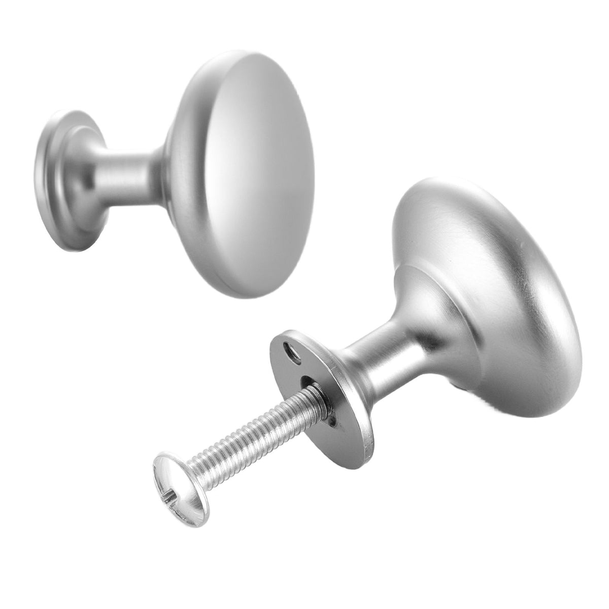 Cabinet Knobs, 25 Pack, 28 mm Zinc Alloy Drawer Pulls Door Handles, Mushroom Kitchen Solid Knobs Dresser Handles, Cupboard Hardware with Screws for Bathroom Closet Cabinets Drawers, Nickel Color