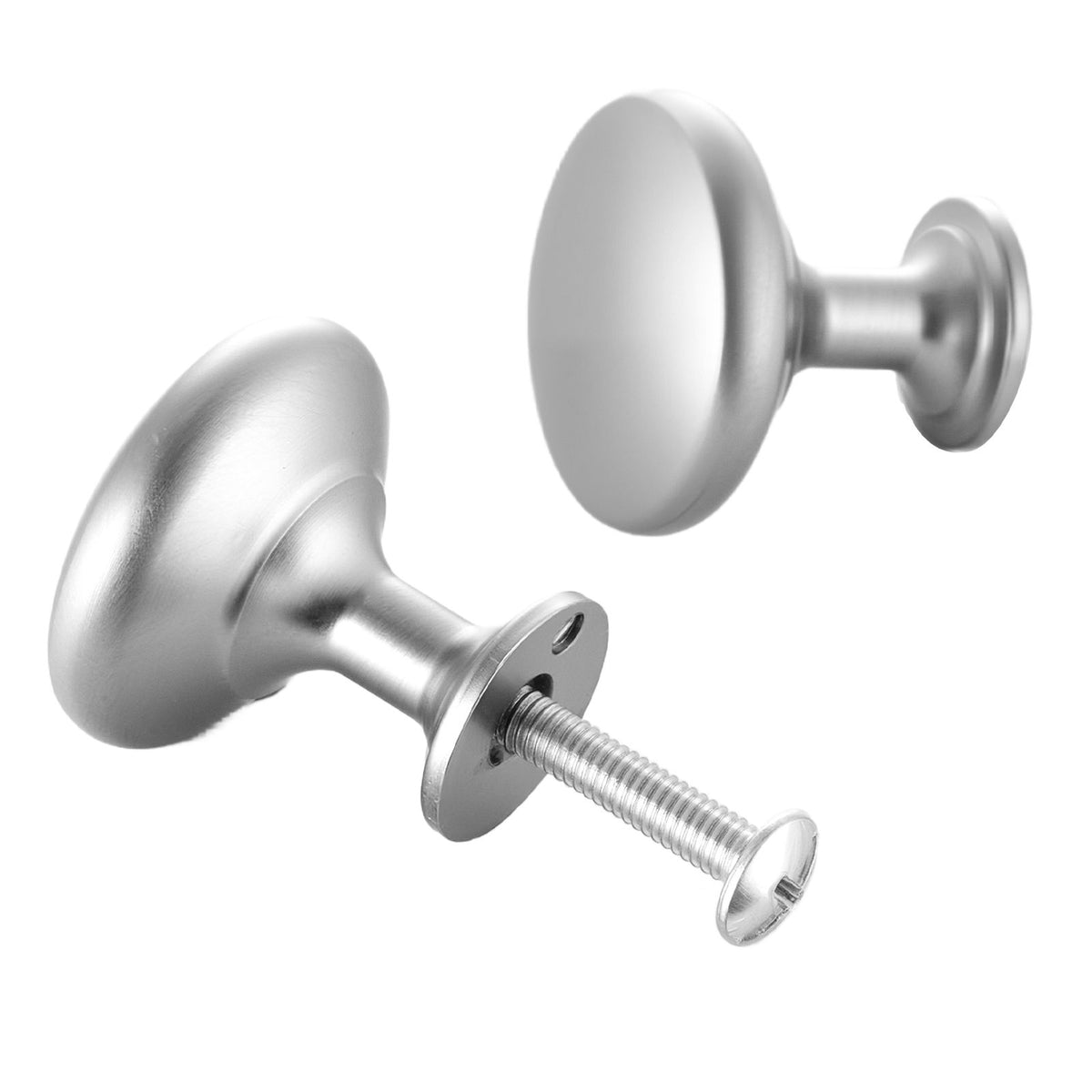 Cabinet Knobs, 25 Pack, 28 mm Zinc Alloy Drawer Pulls Door Handles, Mushroom Kitchen Solid Knobs Dresser Handles, Cupboard Hardware with Screws for Bathroom Closet Cabinets Drawers, Nickel Color