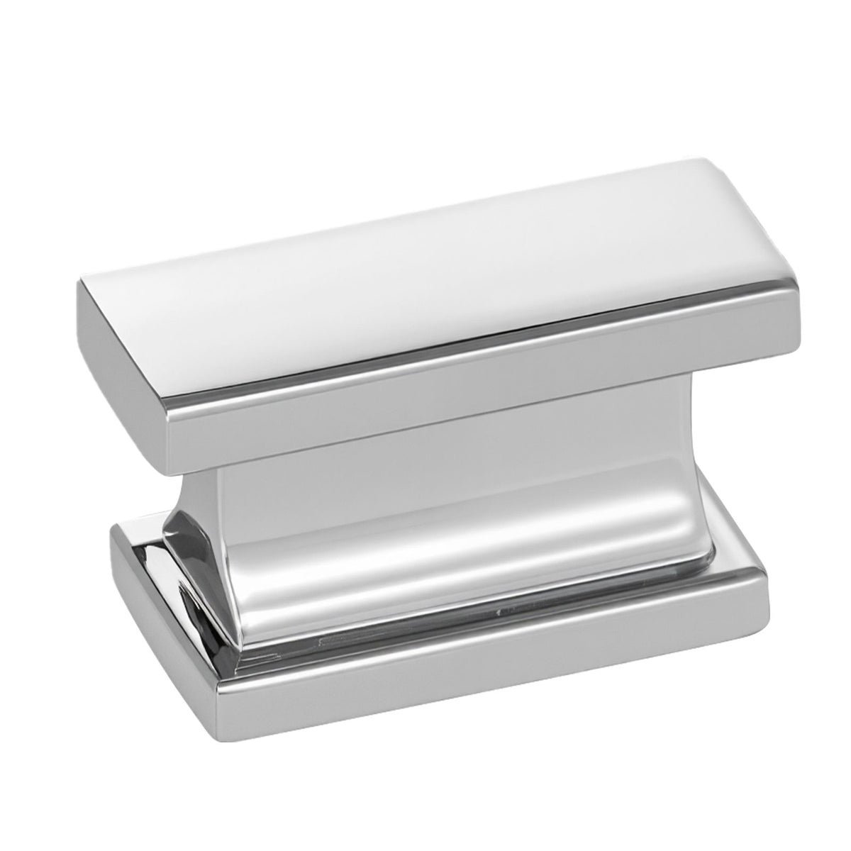 Cabinet Knobs, 10 Pack, 36 mm Zinc Alloy Drawer Pulls Door Handles, Rectangular Kitchen Dresser Solid Knobs, Cupboard Hardware with Screws for Bathroom Closet Cabinets Drawers, Chrome Color