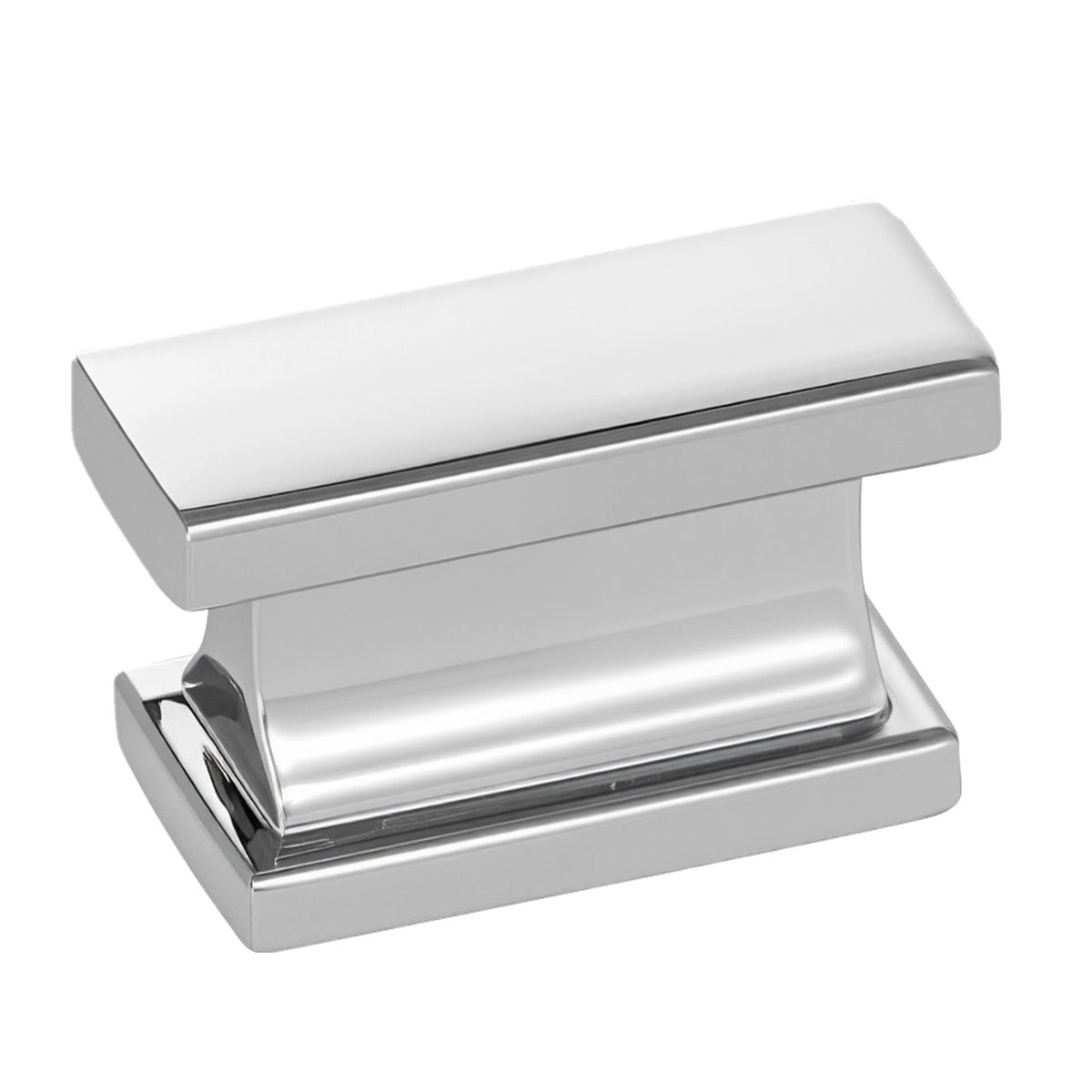 Cabinet Knobs, 10 Pack, 36 mm Zinc Alloy Drawer Pulls Door Handles, Rectangular Kitchen Dresser Solid Knobs, Cupboard Hardware with Screws for Bathroom Closet Cabinets Drawers, Chrome Color
