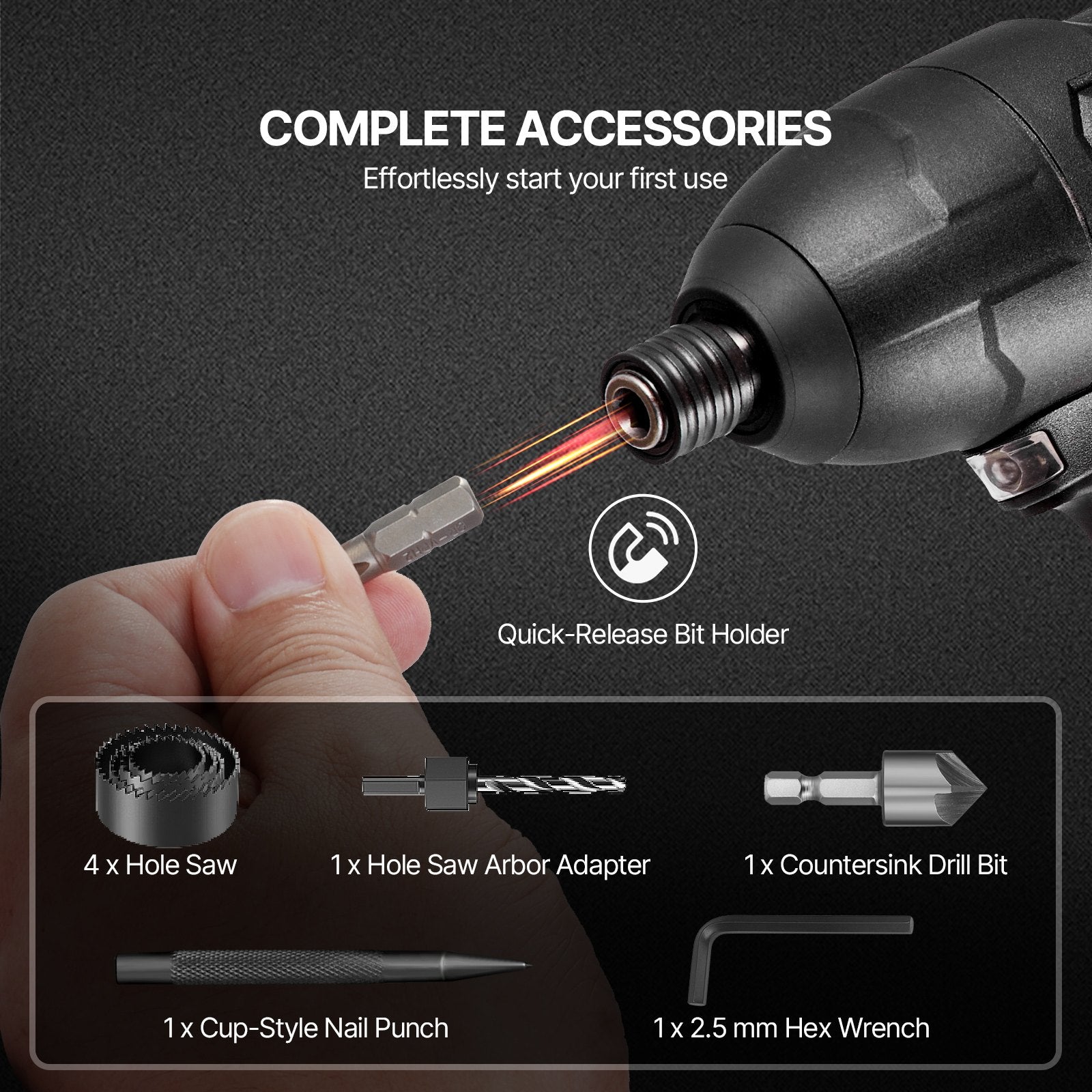 Power Drills & Accessories: VEVOR Drill Bit Set 100PCS Screwdriver Bit Set with Carrying Case Multi-purpose
