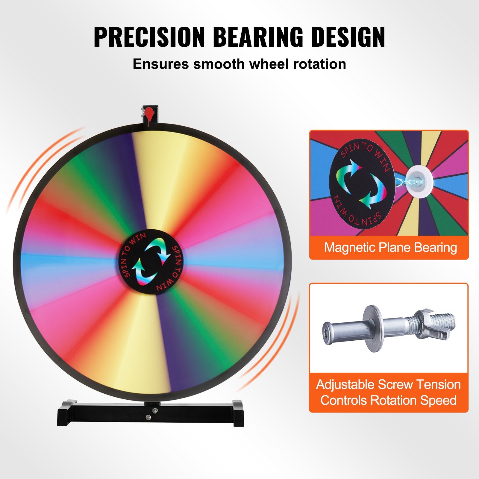 Board Games: VEVOR 24 inch Spinning Prize Wheel, 14 Slots Tabletop Spinner, Heavy Duty Roulette Wheel with a Dry Erase and 2 Markers, Win Fortune Spin Games in Party Pub Trade Show Carnival