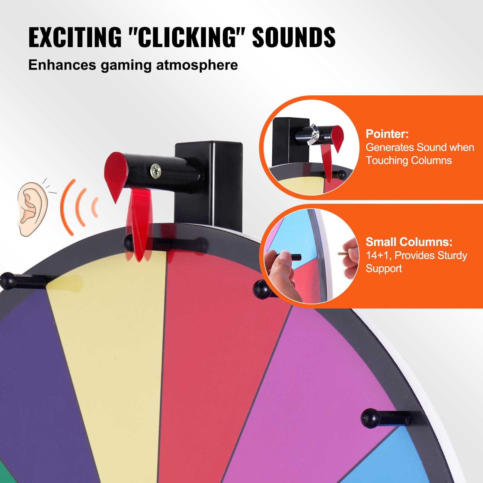 Board Games: VEVOR 24 inch Spinning Prize Wheel, 14 Slots Tabletop Spinner, Heavy Duty Roulette Wheel with a Dry Erase and 2 Markers, Win Fortune Spin Games in Party Pub Trade Show Carnival
