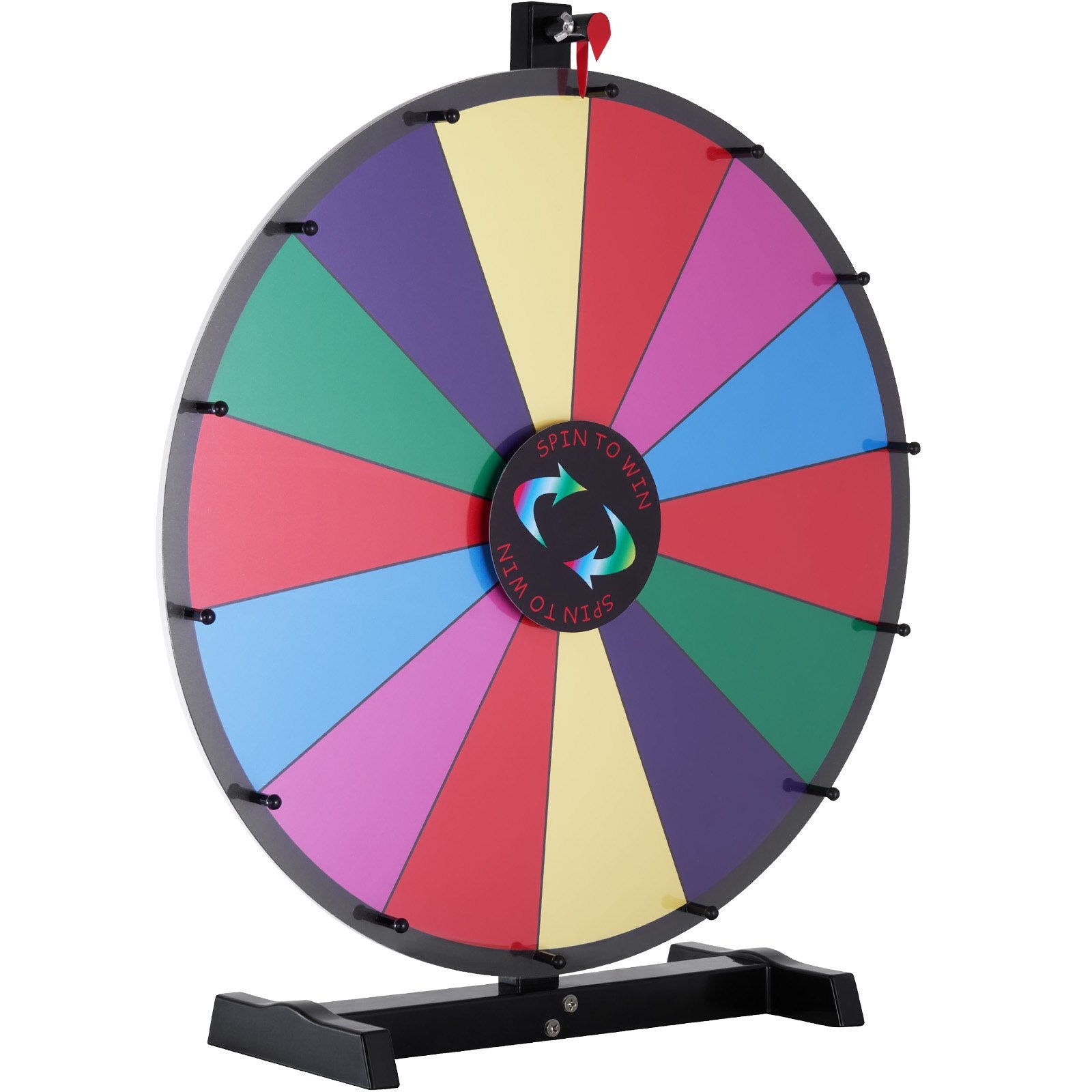 Board Games: VEVOR 24 inch Spinning Prize Wheel, 14 Slots Tabletop Spinner, Heavy Duty Roulette Wheel with a Dry Erase and 2 Markers, Win Fortune Spin Games in Party Pub Trade Show Carnival