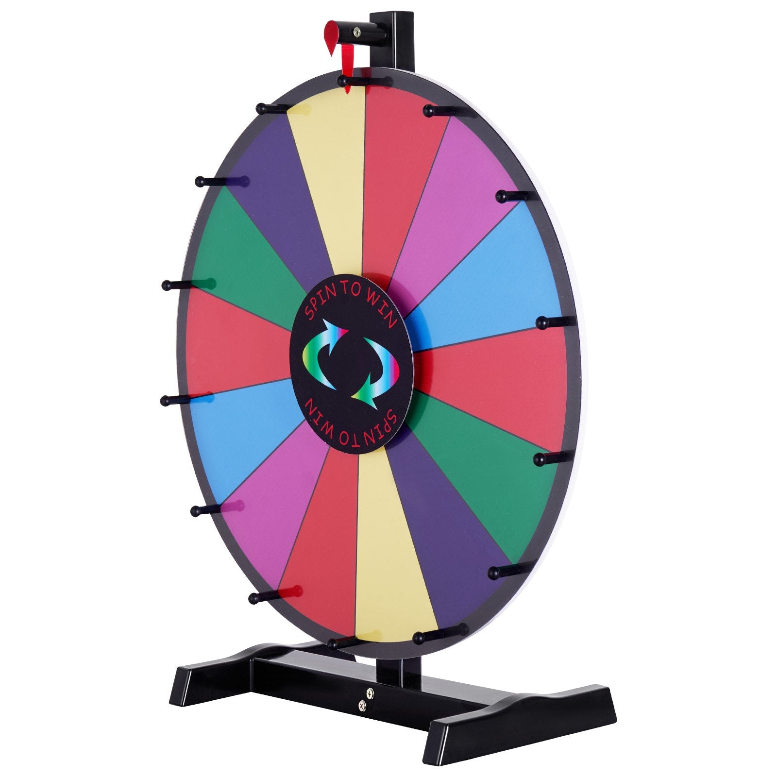 Board Games: VEVOR 24 inch Spinning Prize Wheel, 14 Slots Tabletop Spinner, Heavy Duty Roulette Wheel with a Dry Erase and 2 Markers, Win Fortune Spin Games in Party Pub Trade Show Carnival