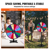 Board Games: VEVOR 24 inch Spinning Prize Wheel, 14 Slots Spinning Wheel, Roulette Wheel with a Dry Erase and 2 Markers, Tabletop or Floor Standing Win Fortune Spin Games in Party Pub Trade Show Carnival