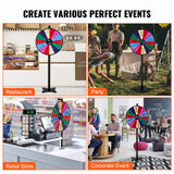 Board Games: VEVOR 24 inch Spinning Prize Wheel, 14 Slots Spinning Wheel, Roulette Wheel with a Dry Erase and 2 Markers, Tabletop or Floor Standing Win Fortune Spin Games in Party Pub Trade Show Carnival