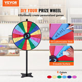 Board Games: VEVOR 36 inch Spinning Prize Wheel, 18 Slots Spinning Wheel, Roulette Wheel with a Dry Erase and 2 Markers, Tabletop or Floor Standing Win Fortune Spin Games in Party Pub Trade Show Carnival